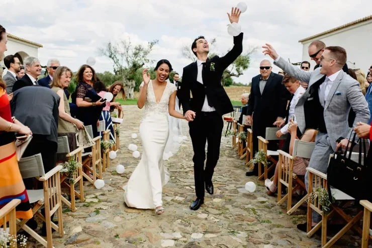 bride and groom attire